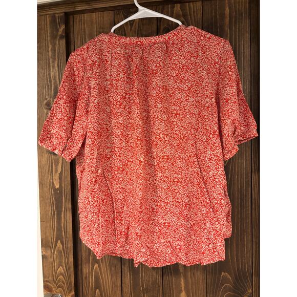 Universal Thread Floral Button Down Short Sleeve Blouse XL - Picture 2 of 6